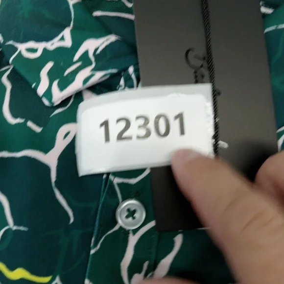 Bad Birdie‎ Shirt Mens Medium Green Floral Azalea Collection Core Polo Stretch